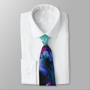 Fluorite Crystal Geode Marble Abstract Tie