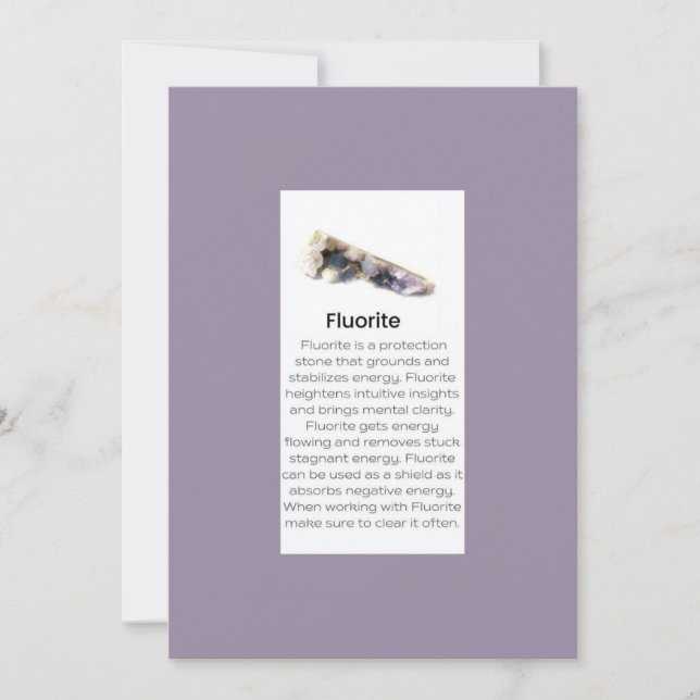 Fluorite Crystal Meaning Jewellery Display Gemston Holiday Card (Front)