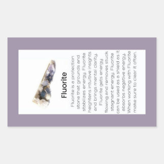 Fluorite Crystal Meaning Jewellery Gemstone Packag Rectangular Sticker