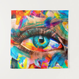 “Fluorite” - oil painting. Conceptual abstract pic Tapestry