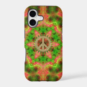 Fluro  Hexagon Gold Peace Sign iPhone 5 Case