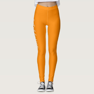 Fluro Orange Personalisation Leggings