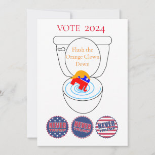 Flush The Orange Clown Thunder_Cove Invitation