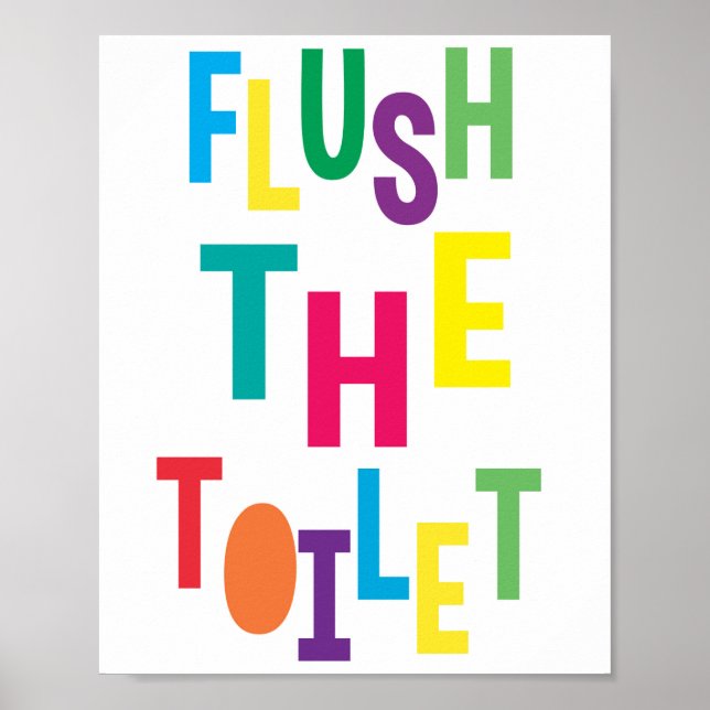 Flush the toilet Bathroom Kids Colorful Print (Front)