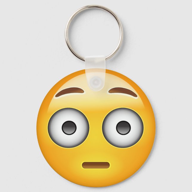 Flushed Face Emoji Key Ring (Front)