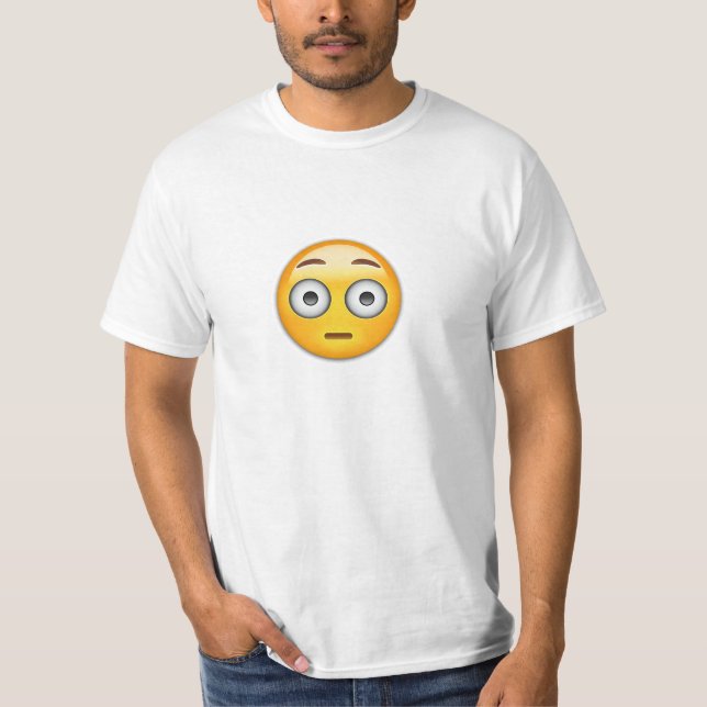 Flushed Face Emoji T-Shirt (Front)