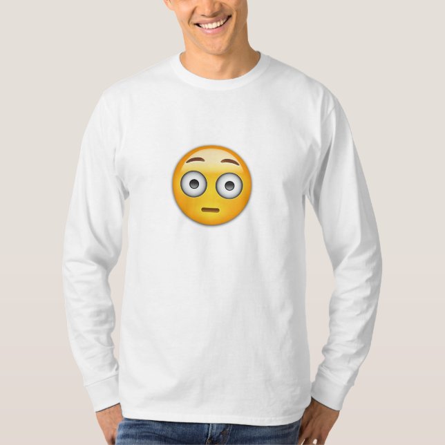 Flushed Face Emoji T-Shirt (Front)