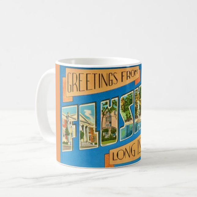 Flushing NY Greeting Coffee Mug (Front Left)