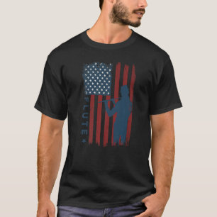 Flute American Flag Musician Musical Theatre Orche T-Shirt