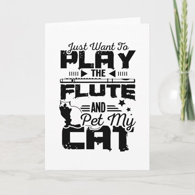 Flute and cat card (Front)