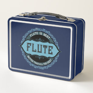 Flute Best Music Note Circle Metal Lunch Box