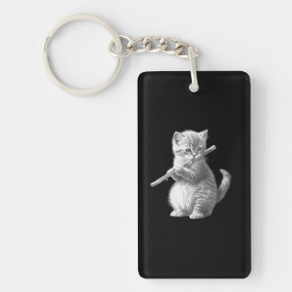 Flute Cat Key Ring