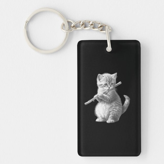 Flute Cat Key Ring (Front)