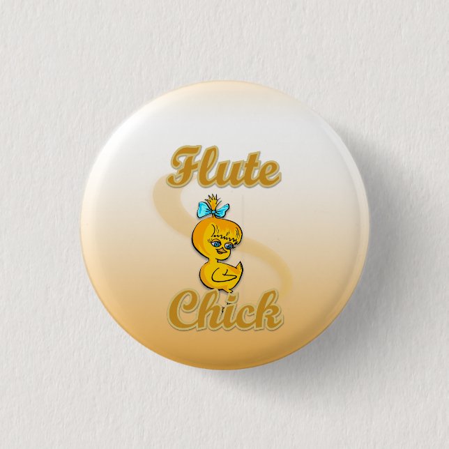 Flute Chick 3 Cm Round Badge (Front)
