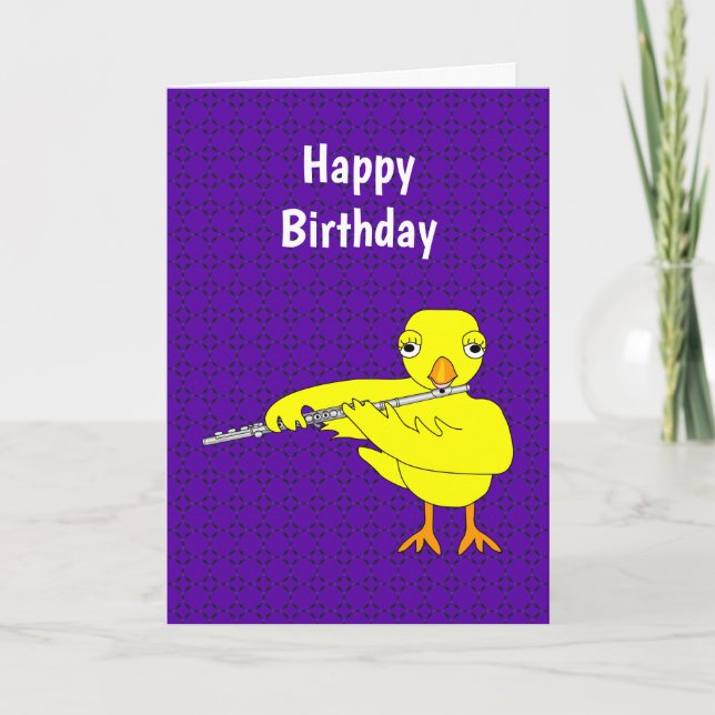 Flute Chick Birthday Card (Front)