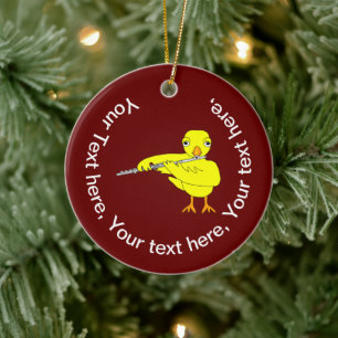 Flute Chick Ceramic Ornament