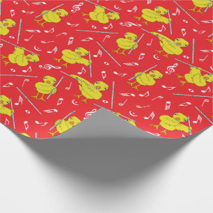 Flute Chick Flute Music Notes  Wrapping Paper