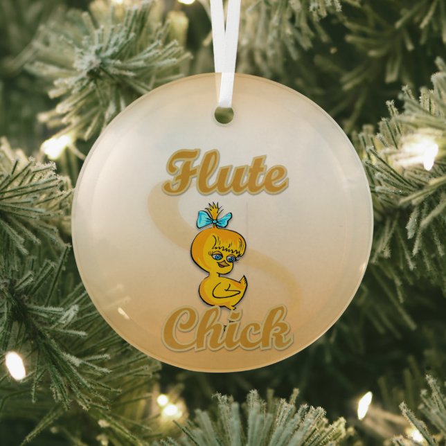 Flute Chick Glass Tree Decoration (Insitu)