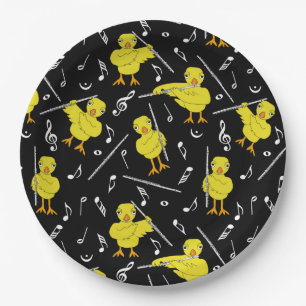 Flute Chick Music Notes Paper Plate