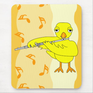 Flute Chick Pattern Mouse Pad