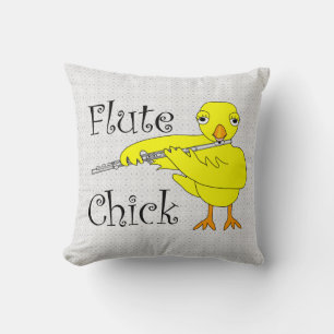 Flute Chick Text Cushion