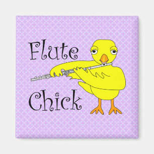 Flute Chick Text Magnet