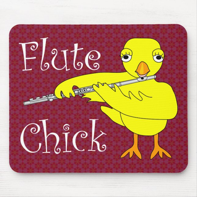 Flute Chick Text Mouse Pad (Front)