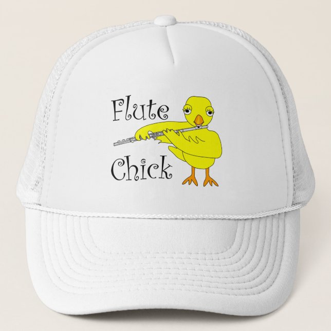 Flute Chick Text Trucker Hat (Front)