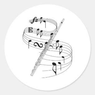 Flute Classic Round Sticker