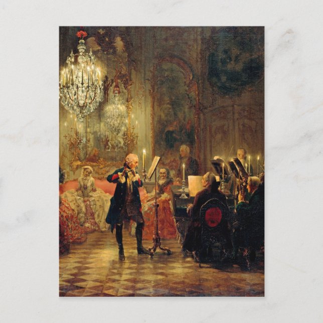 Flute Concert with Frederick the Great Postcard (Front)