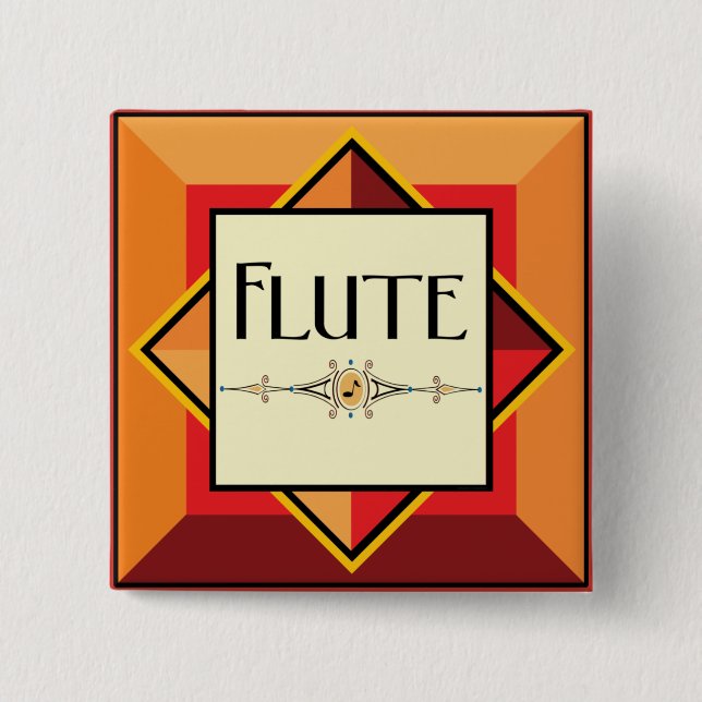 Flute Decorative Block 15 Cm Square Badge (Front)