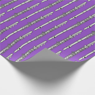 Flute Drawing Pattern Wrapping Paper