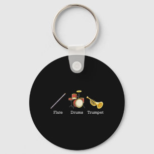 Flute Drums Trumpet Nd Instruments Subtle Anti Tru Key Ring