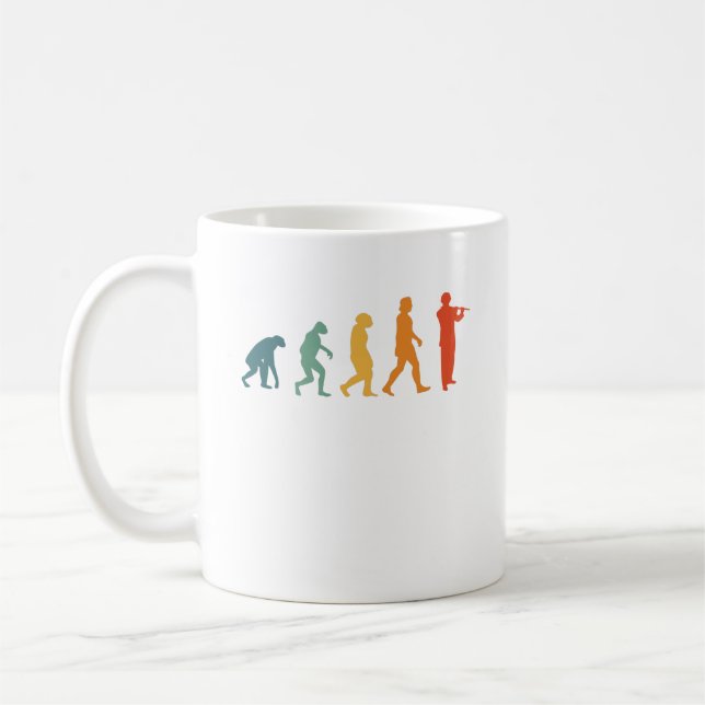 Flute Evolution Retro Flautist Coffee Mug (Left)
