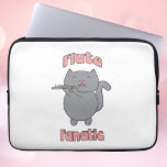 Flute Fanatic Gray Cat Pink Laptop Sleeve<br><div class="desc">Do you like fun laptop sleeve?  This laptop sleeve features a gray flute playing cat and the words flute fanatic in pink.</div>