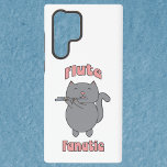 Flute Fanatic Grey Cat Pink Letters Samsung Galaxy Case<br><div class="desc">Do you like music theme phone cases?  This phone case features a grey cat playing the flute with the words Flute Fanatic in pink.</div>