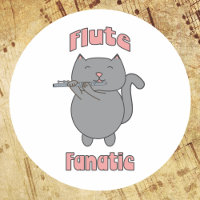 Flute Fanatic Pink Grey Cat