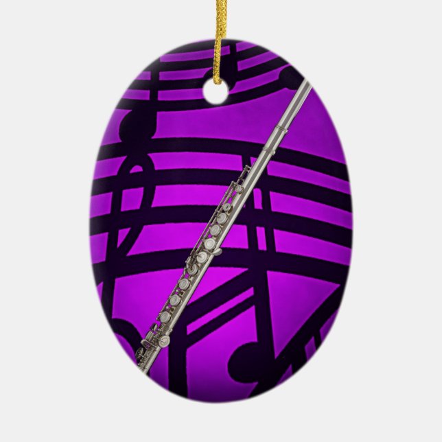 Flute Flautist Musician Oval Ornament (Front)