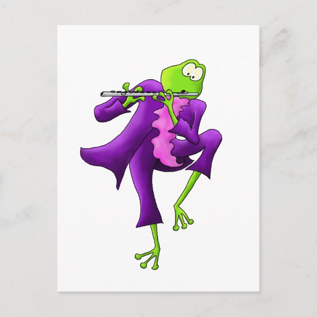 Flute Frog Postcard (Front)