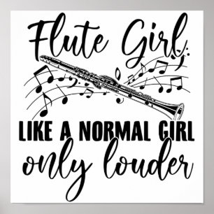 Flute Girl   Flute Flute Gift Ideas Poster