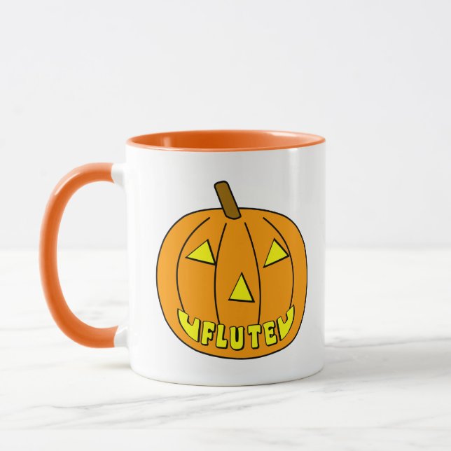 Flute Halloween Pumpkin Mug (Left)