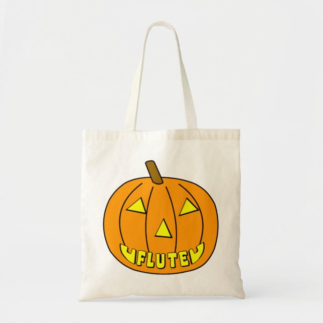 Flute Halloween Pumpkin Tote Bag (Front)