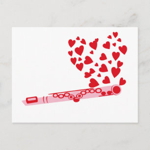 Flute Hearts Postcard
