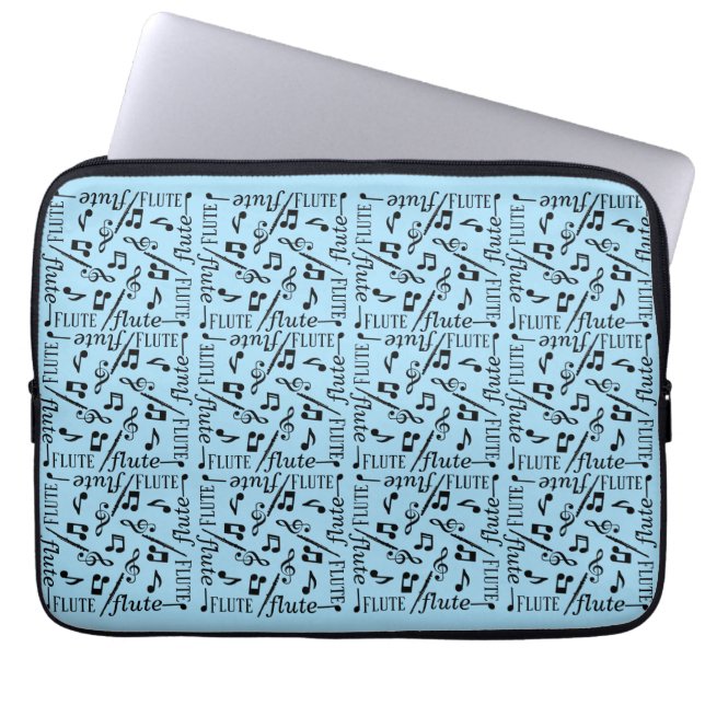 Flute Instrument Laptop Computer Sleeve (Front)