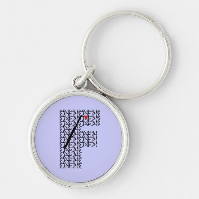 Flute Letter F Key Ring (Front)