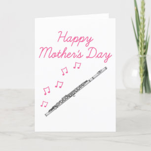 Flute Mother's Day Flautist Woodwind Musician Thank You Card