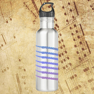 Flute Music Blue Pink Purple 710 Ml Water Bottle