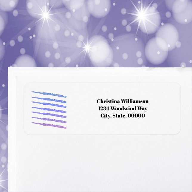 Flute Music Colourful Persoanlize Return Address  Label (A flute return address label with text you can personalize!)