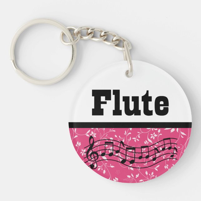 Flute Music Gift Key Ring (Front)