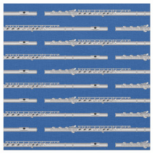 Flute Music Musician Room Decor Blue Fabric